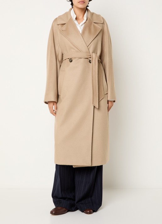 MaxMara Mantel van wol met strikceintuur - detail 6 camel