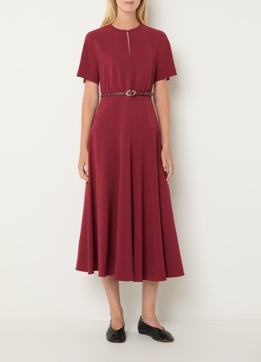 MaxMara Maxi jurk met ceintuur - detail 3 cranberryrood