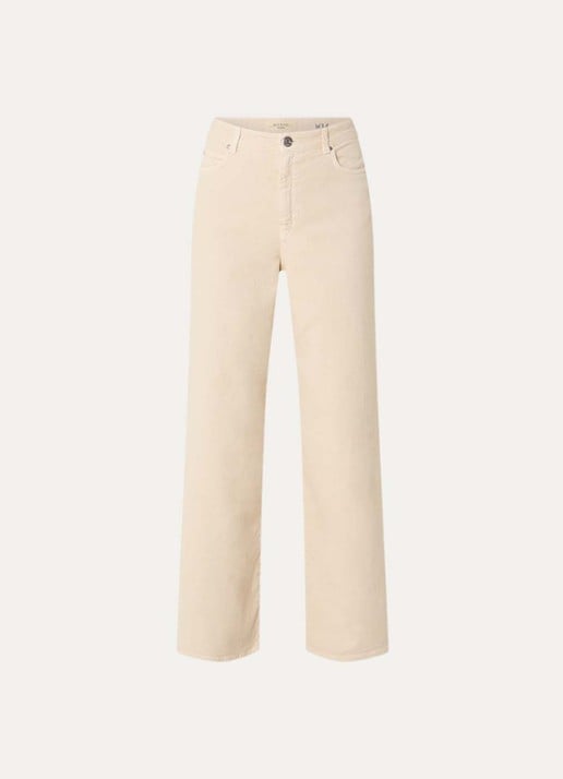 MaxMara Medina high waist straight leg jeans met gekleurde wassing - voorkant 2 zand