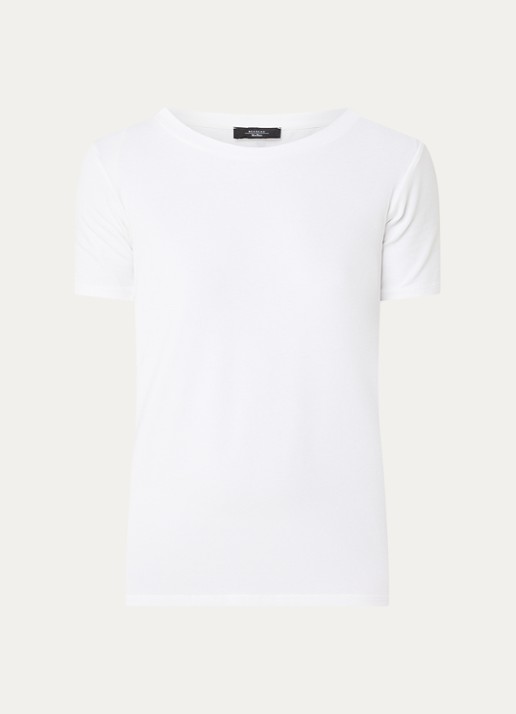 MaxMara Multib T-shirt met ronde hals - voorkant 3 wit