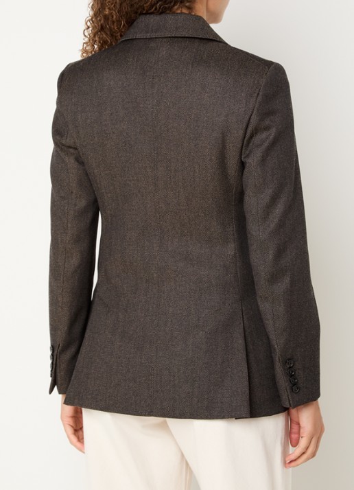 MaxMara Neutro blazer van scheerwol - achterkant 3 donkerbruin
