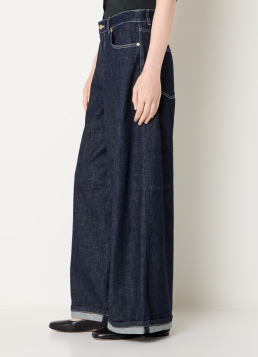 MaxMara Occhio high waist wide leg jeans met donkere wassing - detail 2 indigo