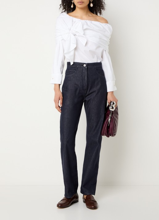 MaxMara Off-shoulder tuniek met strik detail - voorkant 3 wit