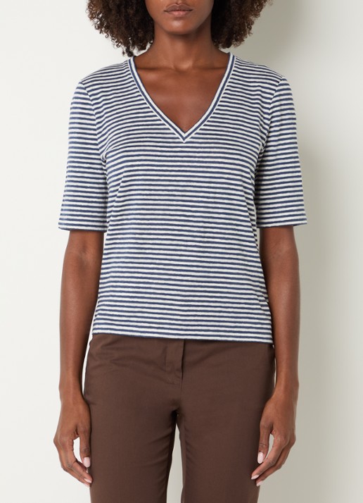 MaxMara Opzione T-shirt van linnen met V-hals
