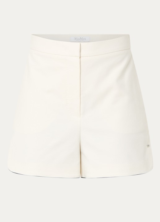 MaxMara Orbita high waist straight fit korte broek met steekzakken - voorkant 3 gebroken wit