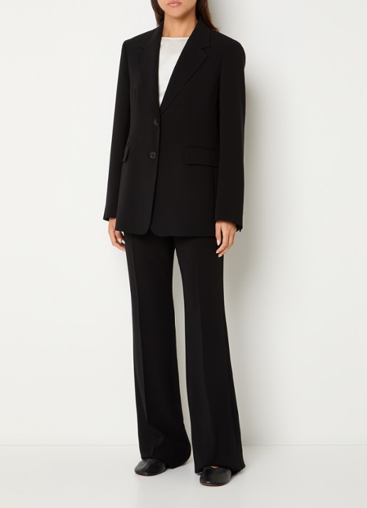 MaxMara Oversized blazer met klepzakken - voorkant 4 zwart