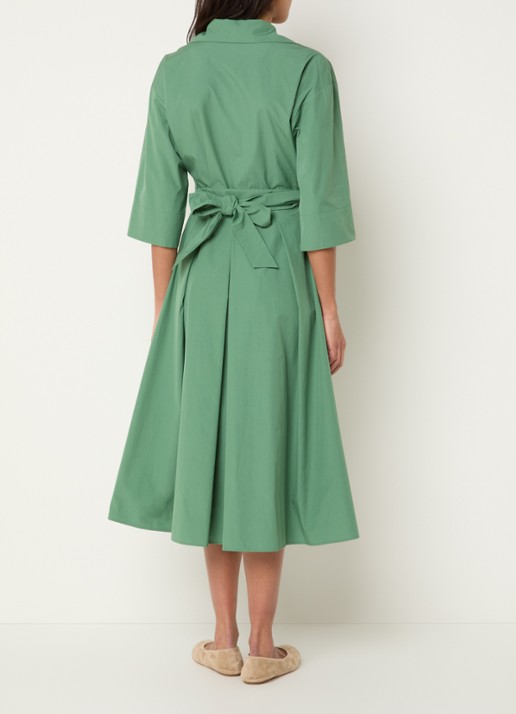 MaxMara Padana midi tuniekjurk met strikceintuur - achterkant 4 groen