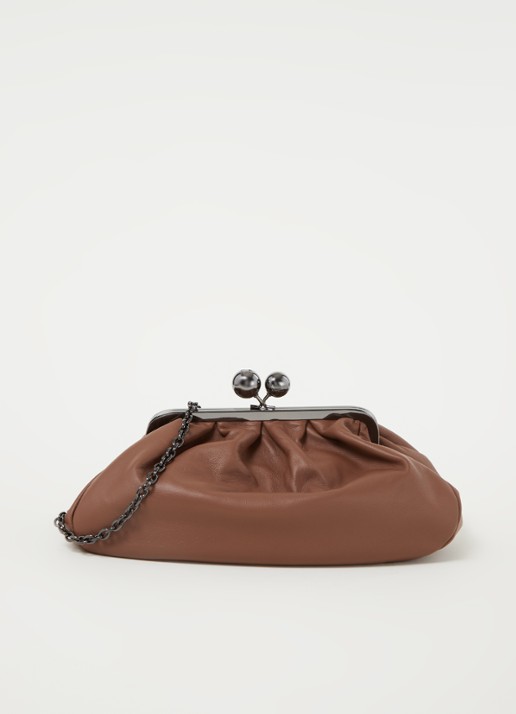 MaxMara Pasticcino clutch van leer - voorkant 2 bruin