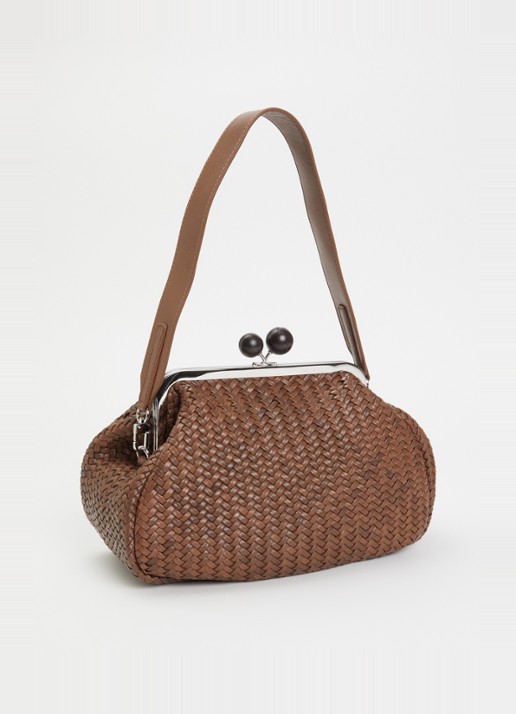MaxMara Pasticcino M handtas van schapenleer met afneembare schouderriem - achterkant 5 bruin