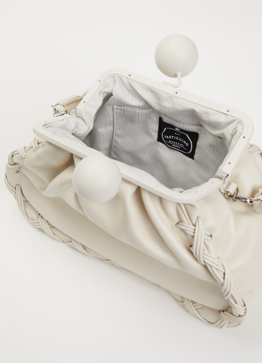MaxMara Pasticcino schoudertas van leer met afneembare schouderriem - detail 3 ivoor