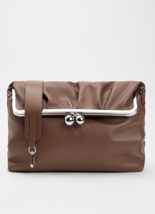 MaxMara Pasticcino schoudertas van schapenleer met afneembare schouderriem