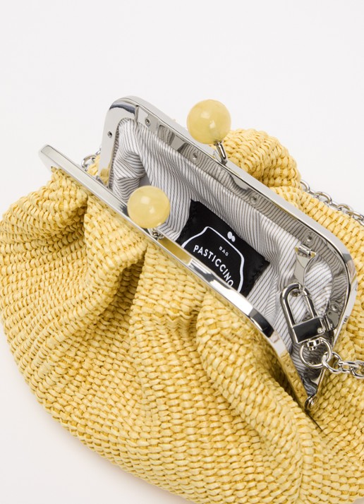 MaxMara Pasticcino Small clutch met gevlochten detail en afneembare schouderriem - detail 3 lichtgeel