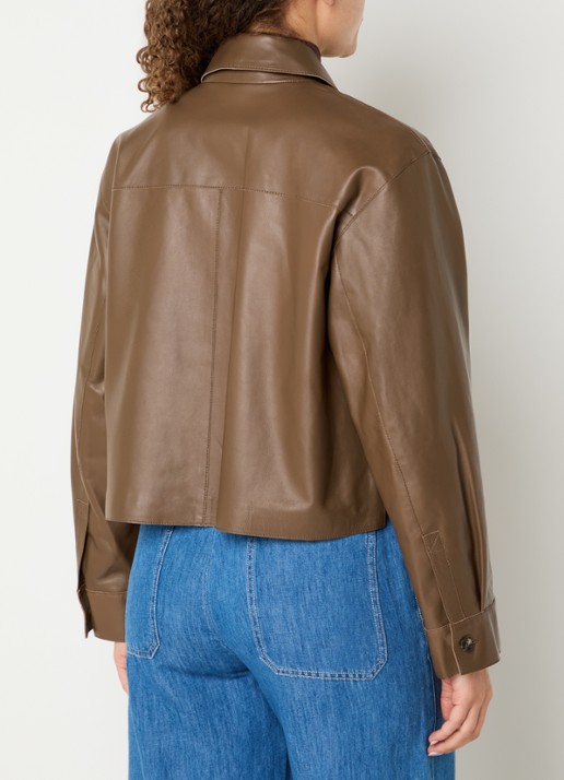 MaxMara Piovra jack van lamsleer met klepzakken - achterkant bruin