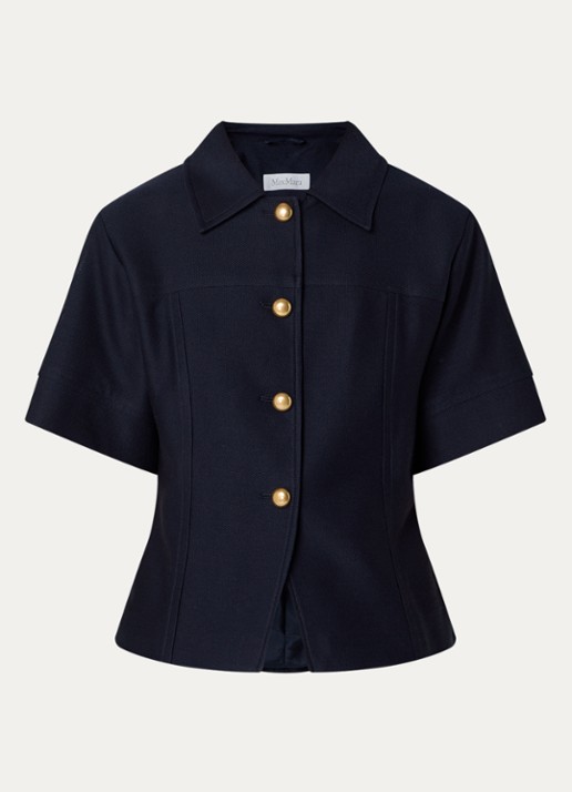 MaxMara Risorsa jack met kraag - voorkant 2 donkerblauw