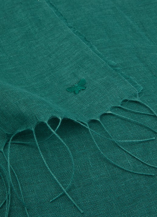 MaxMara Sjaal 189 x 70 cm - detail 3 zeegroen