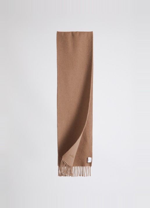 MaxMara Sjaal van wol met franjes - detail camel