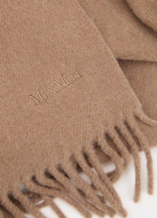 MaxMara Sjaal van wol met franjes - detail 2 camel