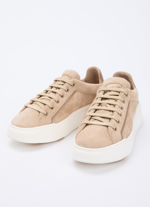 MaxMara Sneaker van suède met logo - detail 3 beige