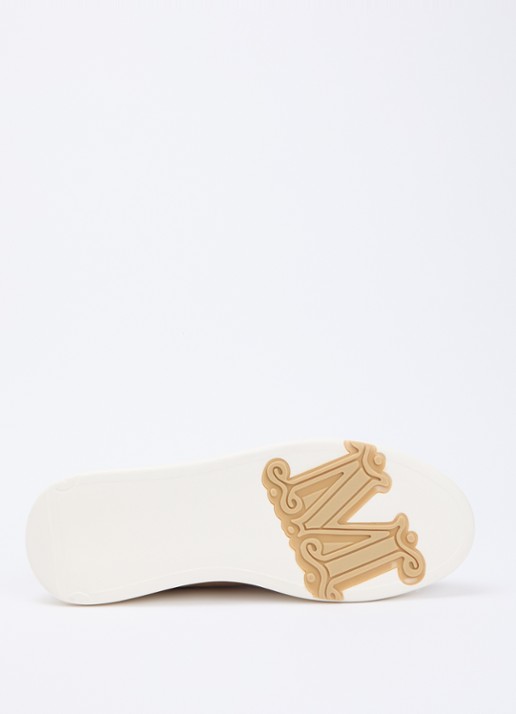MaxMara Sneaker van suède met logo - detail 5 beige