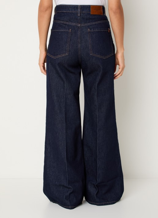 MaxMara Sport high waist wide leg jeans met donkere wassing - achterkant 5 indigo