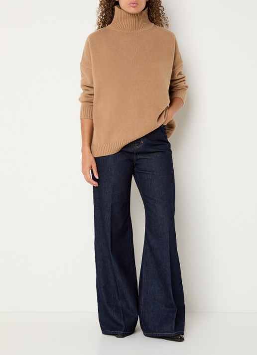 MaxMara Sport high waist wide leg jeans met donkere wassing - voorkant 2 indigo