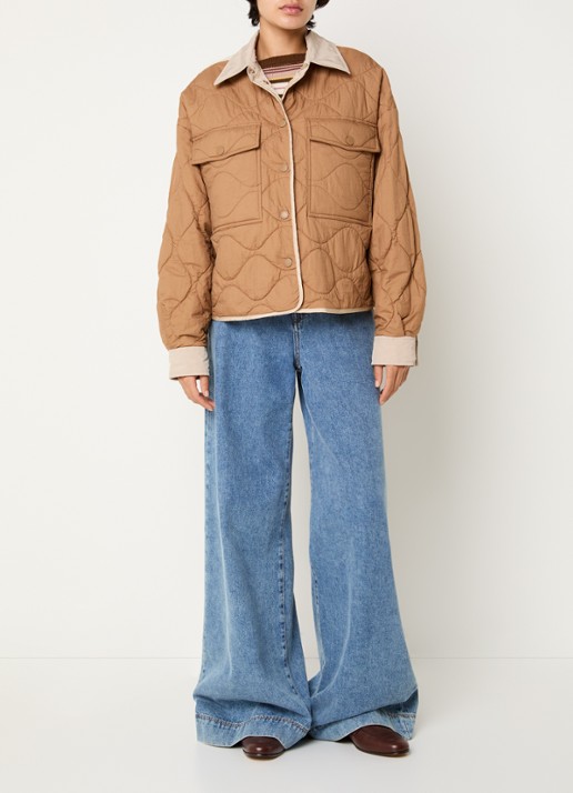 MaxMara Sughero reversible gewatteerd jack met waterafstotende coating - voorkant 4 zand
