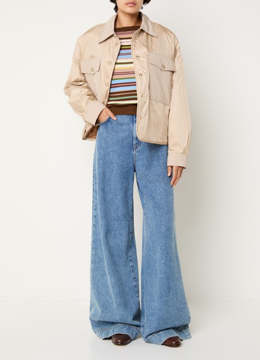 MaxMara Sughero reversible gewatteerd jack met waterafstotende coating - voorkant 5 zand