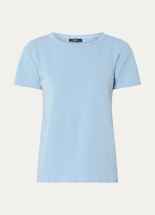 MaxMara T-shirt met ronde hals - voorkant 2 lichtblauw