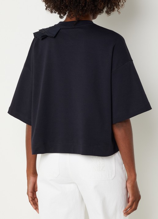 MaxMara T-shirt met volant - achterkant 4 donkerblauw
