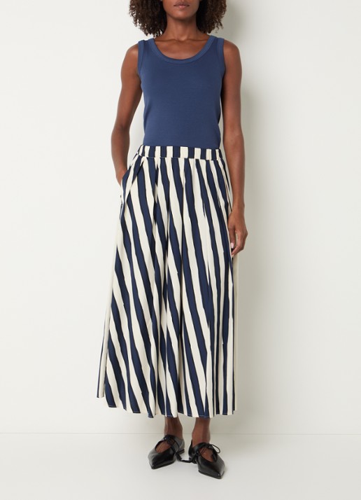 MaxMara Tank top met stretch - voorkant 3 donkerblauw