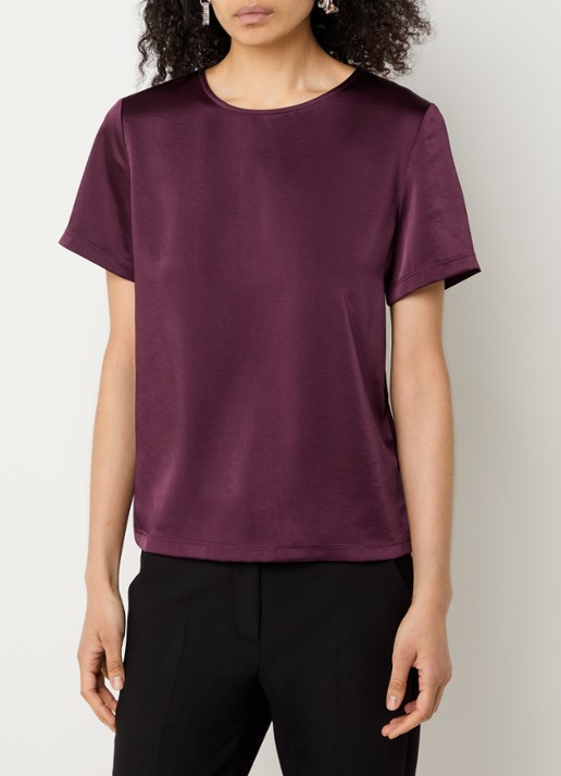 MaxMara Top van satijn met ronde hals