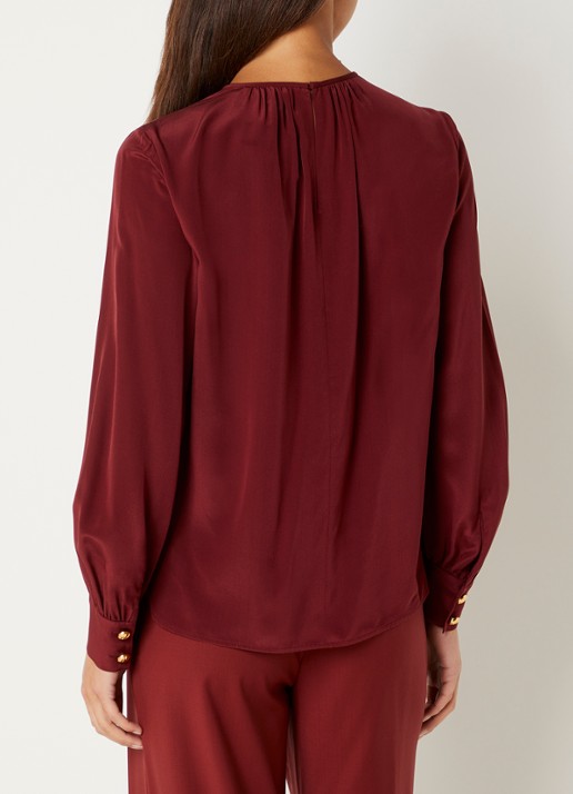 MaxMara Top van zijde - achterkant 4 bordeauxrood