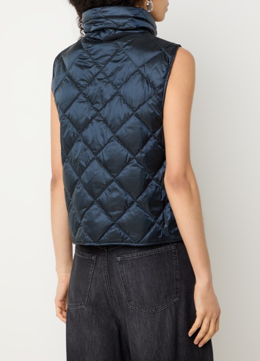 MaxMara Tregic gewatteerde bodywarmer met quilt patroon - achterkant 4 donkerblauw