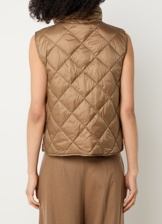 MaxMara Tregic gewatteerde bodywarmer met quilt patroon - achterkant 3 lichtbruin