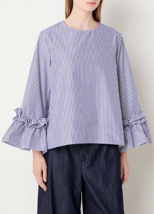 MaxMara Valzer tuniek met streepprint en trompetmouw