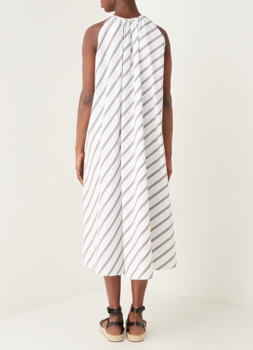 MaxMara Vischio midi jurk met streepprint - achterkant wit