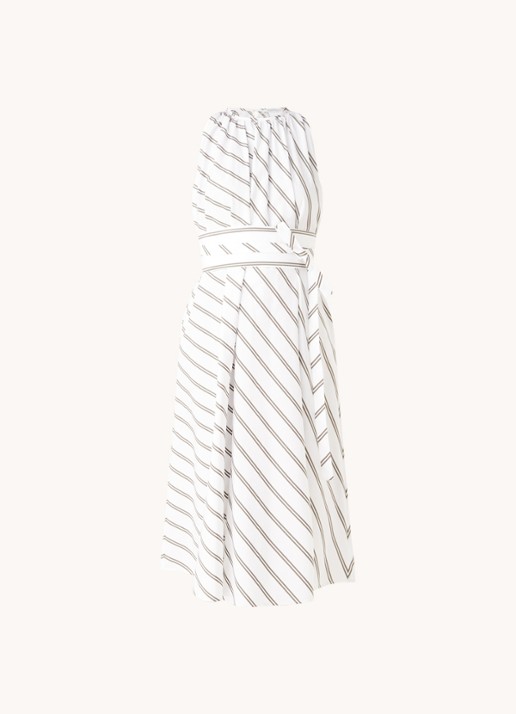 MaxMara Vischio midi jurk met streepprint - voorkant 2 wit
