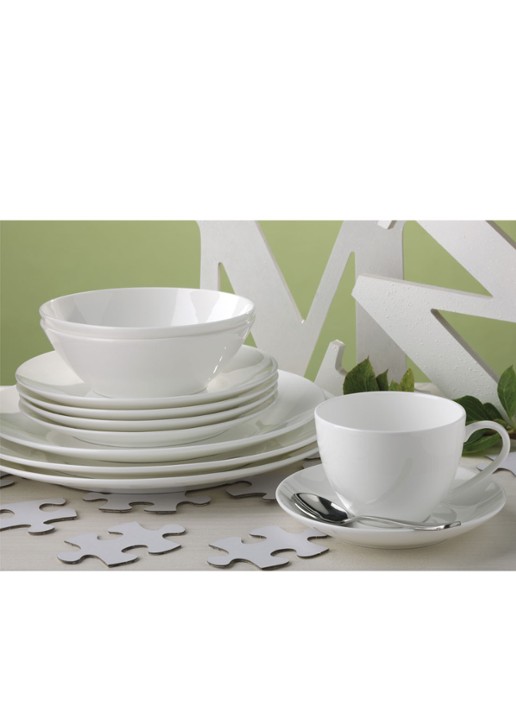 Maxwell & Williams Cashmere gebaksbordje 20,5 cm - voorkant 2 gebroken wit