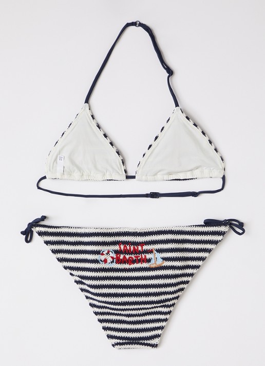 MC2 Saint Barth Bikiniset met streepprint - voorkant 2 donkerblauw