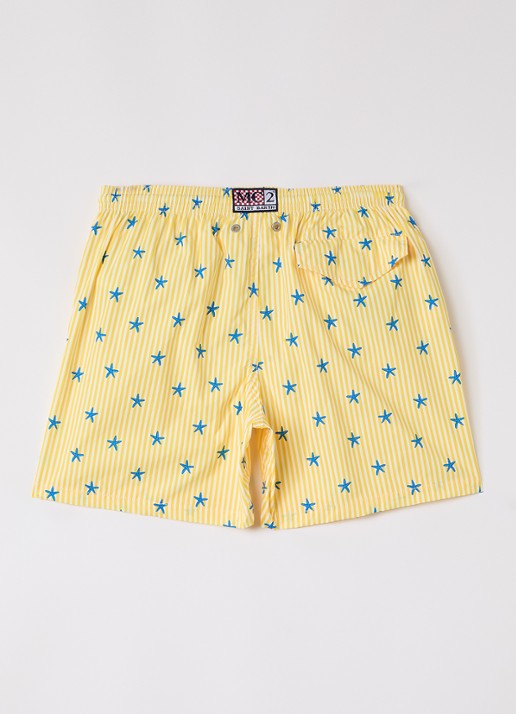 MC2 Saint Barth Jean zwemshorts met print - voorkant 2 geel