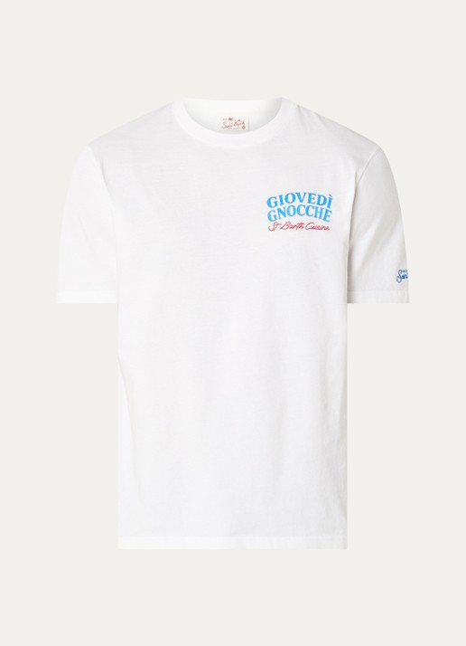 MC2 Saint Barth Portland T-shirt met logo- en backprint - voorkant 3 wit
