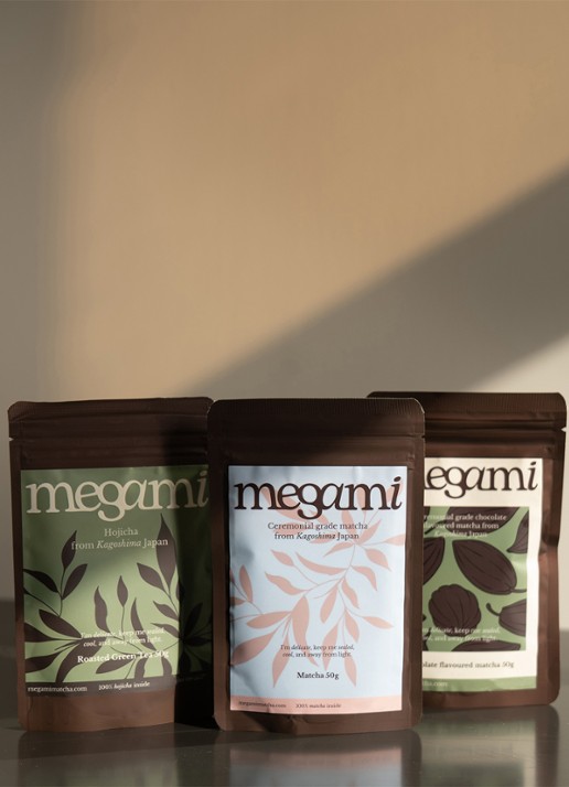 Megami Matcha 50 gram - achterkant 3 bruin