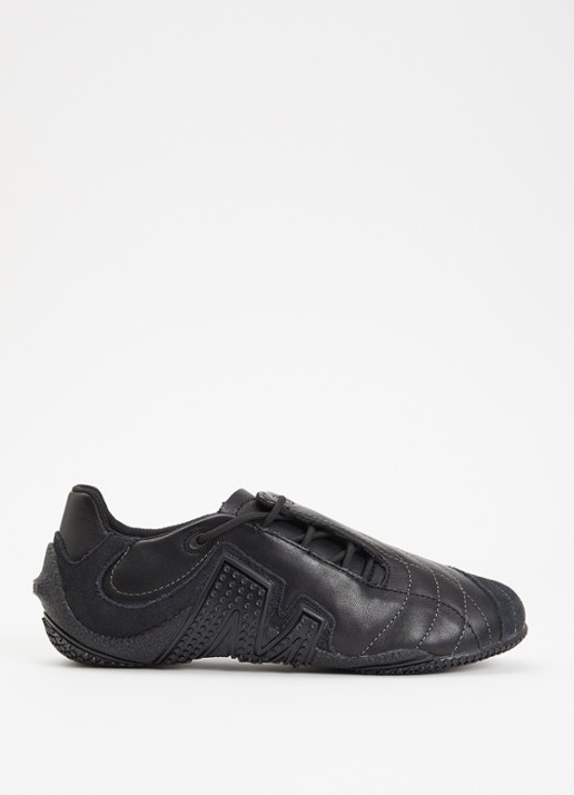 Merrell Relay Web SE sneaker van leer met details van suède - voorkant 5 zwart