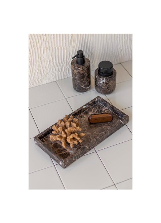 Mette Ditmer Marble opbergschaal van marmer 31 x 16 cm - voorkant 7 bruin