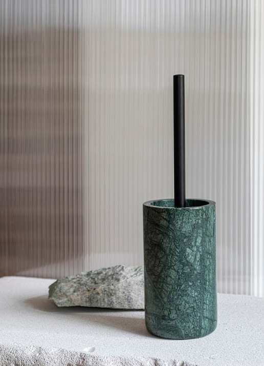 Mette Ditmer Marble toiletborstel met houder - voorkant 2 groen