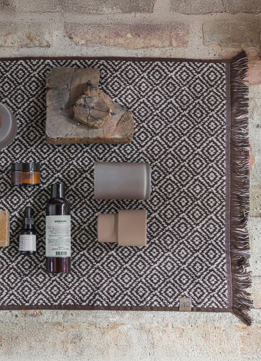 Mette Ditmer Morocco gastendoek 50 x 80 cm - voorkant 2 chocoladebruin