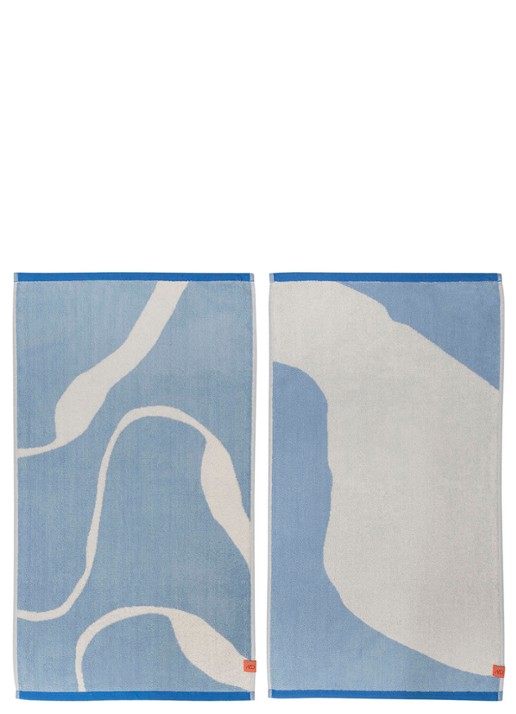 Mette Ditmer Nova Arte badhanddoek - 500 gr/m2 - 90 x 50 cm - set van 2 - voorkant 5 lichtblauw