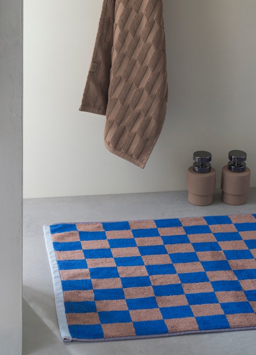 Mette Ditmer Retro badmat - 550 gr/m2 - 80 x 50 cm - voorkant 2 kobaltblauw