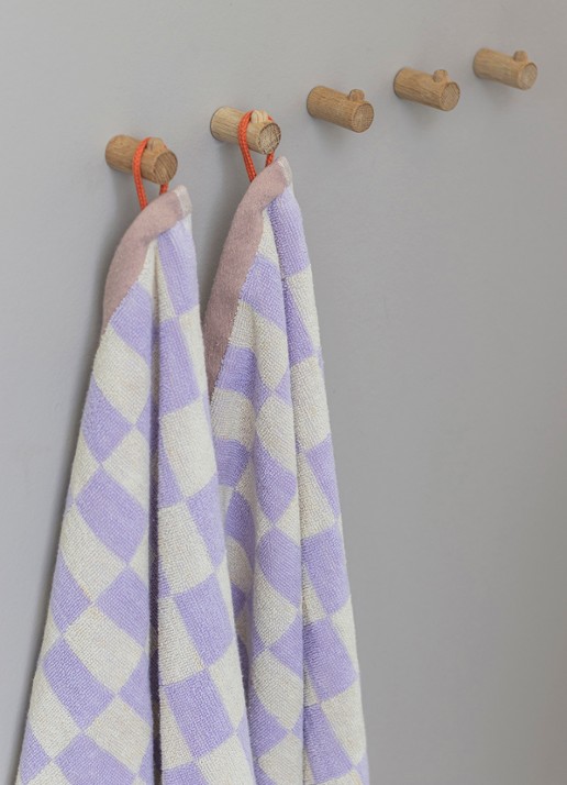 Mette Ditmer Retro gastendoek set van 2 - 40 x 55 cm - voorkant 2 lila