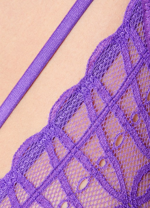 Mey Beugel bh van mesh met borduring  - detail 2 paars
